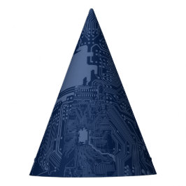 Gorro De Fiesta Patrón de circuito de la tarjeta madre azul geek