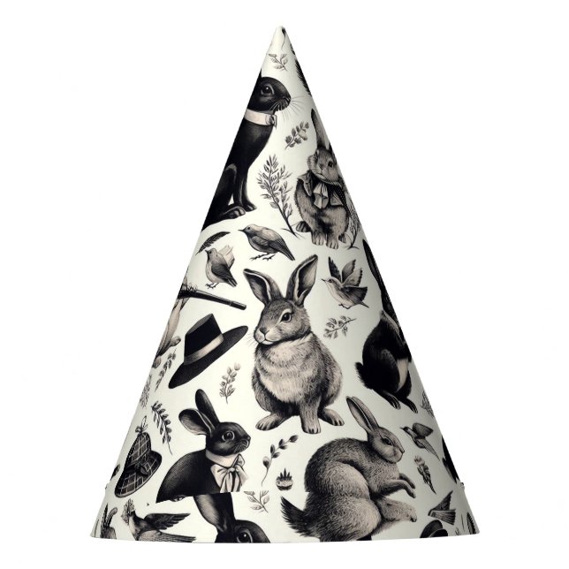 Gorro De Fiesta Patrón de conejo de cosecha (Anverso)