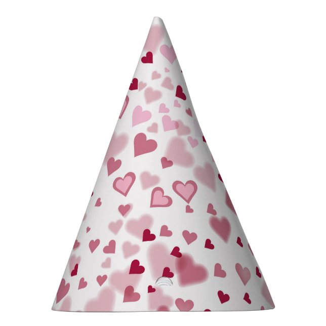 Gorro De Fiesta Patrón de Corazones Encantadores Rosa (Derecha)