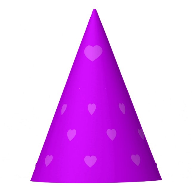 Gorro De Fiesta Patrón de corazones morados (Anverso)
