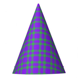 Gorro De Fiesta Patrón de Cuadros Verde Púrpura