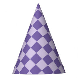 Gorro De Fiesta Patrón de diamante de cuadros púrpura