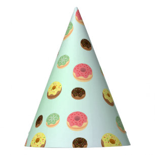Gorro De Fiesta Patrón de donut de vainilla de berry de Choco Chic