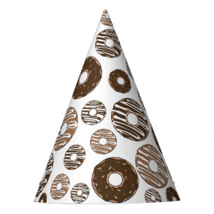 Gorro De Fiesta Patrón de donut, donuts de chocolate, donuts de ca