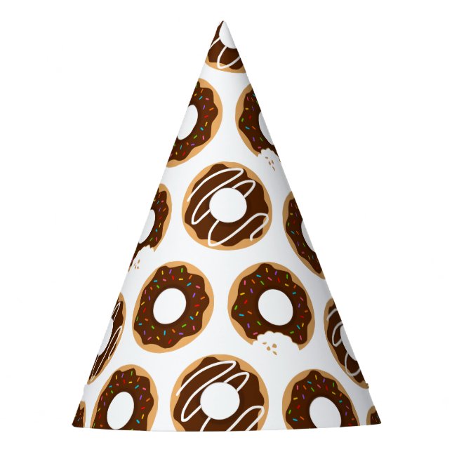 Gorro De Fiesta Patrón de donuts de chocolate (Anverso)