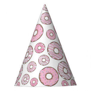 Gorro De Fiesta Patrón De Donuts, Donuts Rosados, Espolvorines