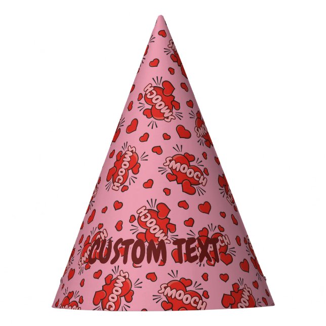 Gorro De Fiesta Patrón de efectos de sonido de historieta de besad (Anverso)