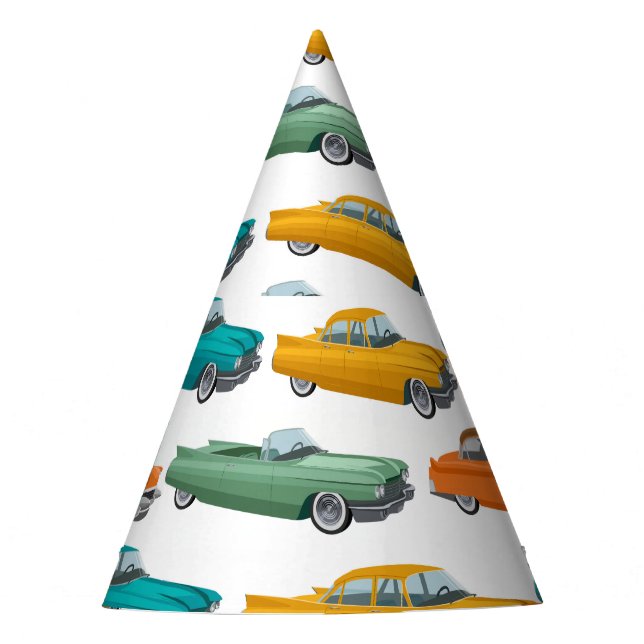 Gorro De Fiesta Patrón de estilo Retro Car Fifty (Anverso)