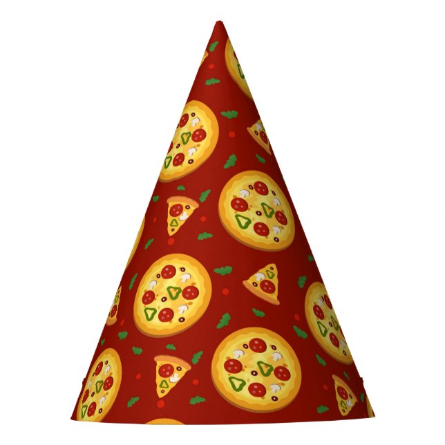 Gorro De Fiesta patrón de fiesta de pizza fresco Papel (Anverso)