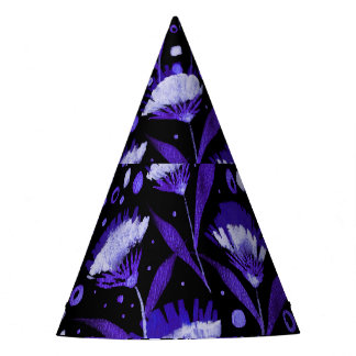 Gorro De Fiesta Patrón de flores de canal de color de agua abstrac