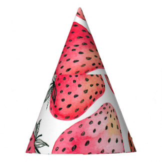Gorro De Fiesta Patrón de fresas acuáticas.