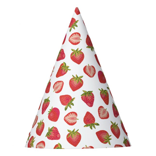 Gorro De Fiesta Patrón de frutas de fresa (Anverso)