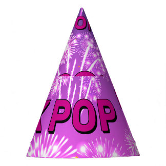 Gorro De Fiesta Patrón de fuegos artificiales de KPOP púrpura rosa