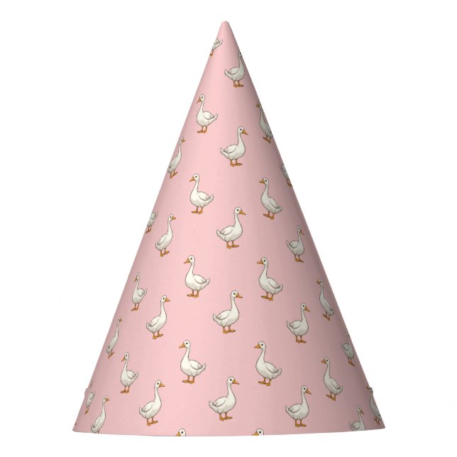 Gorro De Fiesta Patrón de ganso blanco lindo (Anverso)
