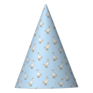 Gorro De Fiesta Patrón de ganso blanco lindo