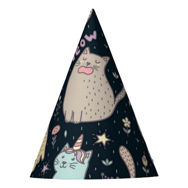 Gorro De Fiesta Patrón de gato (Anverso)