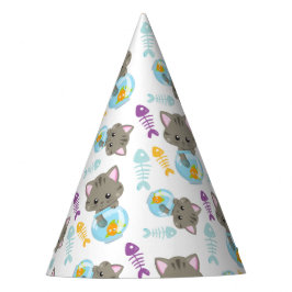 Gorro De Fiesta Patrón de gatos, gatos, gatitos, peces