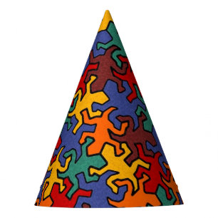 Gorro De Fiesta Patrón de Geckos de Espejo Mosaico - de color tier