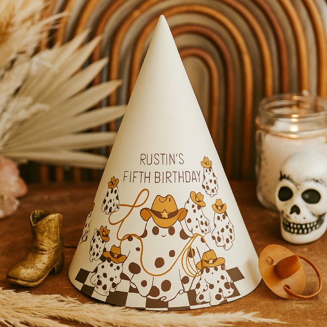 Gorro De Fiesta Patrón de Halloween de Cowboy retro revisado Cumpl (Subido por el creador)