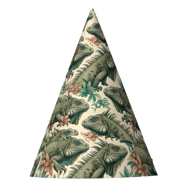 Gorro De Fiesta Patrón de iguana de época (Anverso)