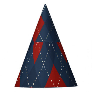 Gorro De Fiesta Patrón de Navidades Royal Blue Argyle
