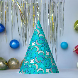 Gorro De Fiesta Patrón de nubes de la luna azul