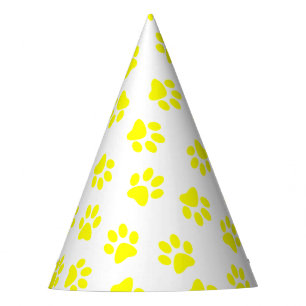 Gorro De Fiesta Patrón De Patas, Patas De Perro, Patas Amarillas