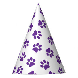 Gorro De Fiesta Patrón De Paws, Paws De Perro, Paws Púrpura