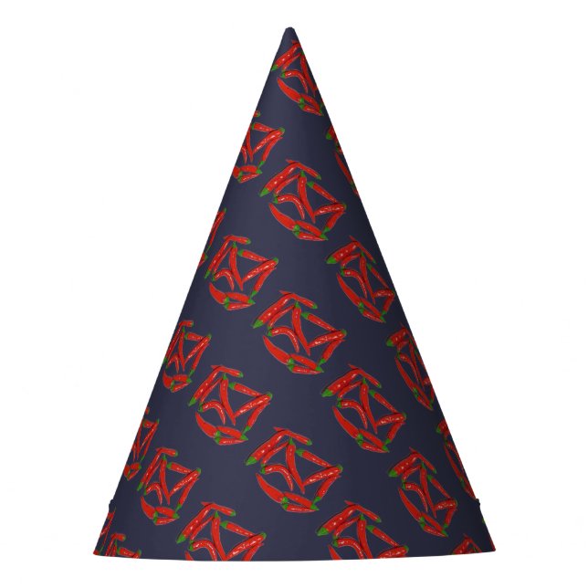 Gorro De Fiesta Patrón de pimientos rojos picantes (Anverso)