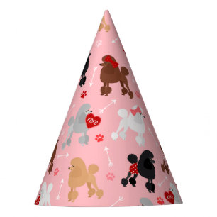 Gorro De Fiesta Patrón de Poodle Valentine