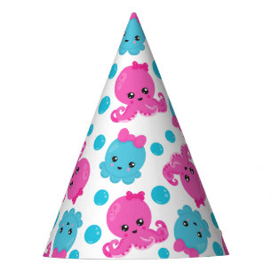 Gorro De Fiesta Patrón de pulpo, pulpo tórrido, animales marinos