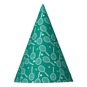 Gorro De Fiesta Patrón de raqueta de tenis Verde