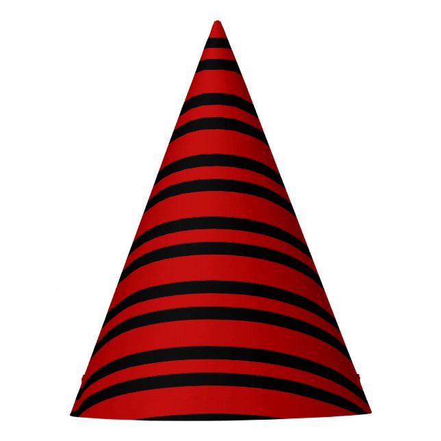 Gorro De Fiesta Patrón de rayas rojas y negras (Anverso)