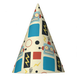 Gorro De Fiesta Patrón de robots antigüos de cumpleaños para niños