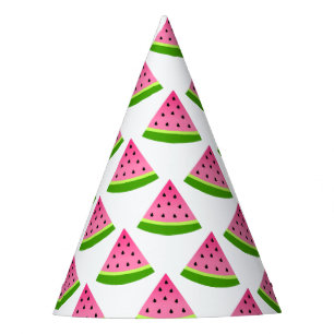 Gorro De Fiesta Patrón de sandía rosa