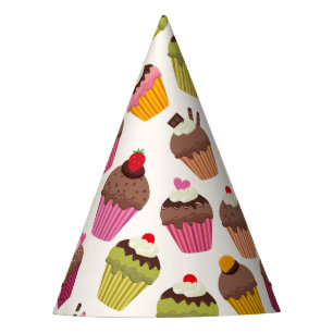 Gorro De Fiesta Patrón de tarta, patrón de muffin, chocolate, cora