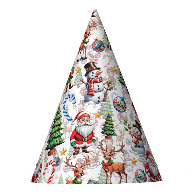Gorro De Fiesta Patrón decorativo de Navidad con fondo blanco (Anverso)