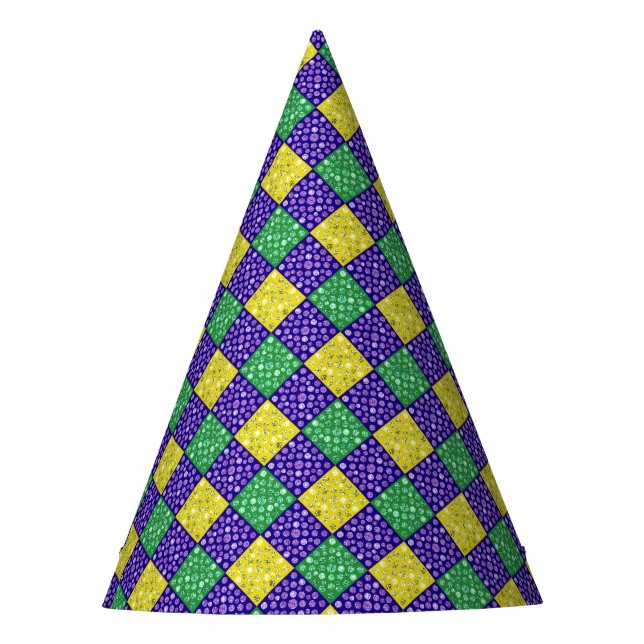 Gorro De Fiesta Patrón del Carnaval de Diamantes de Mardi Gras Har (Anverso)
