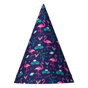 Gorro De Fiesta Patrón elegante de flamencos y linpads en la marin