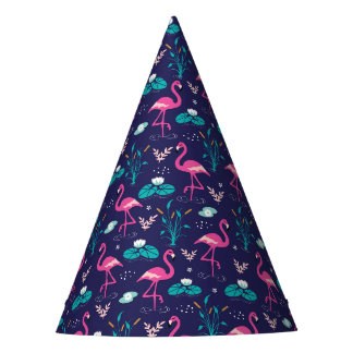 Gorro De Fiesta Patrón elegante de flamencos y linpads en la marin