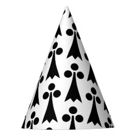 Gorro De Fiesta Patrón Ermine, patrón medieval, negro sobre blanco