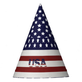 Gorro De Fiesta Patrón estadounidense de bandera de Estados Unidos