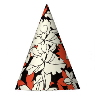 Gorro De Fiesta Patrón exótico sin foco de flor tropical