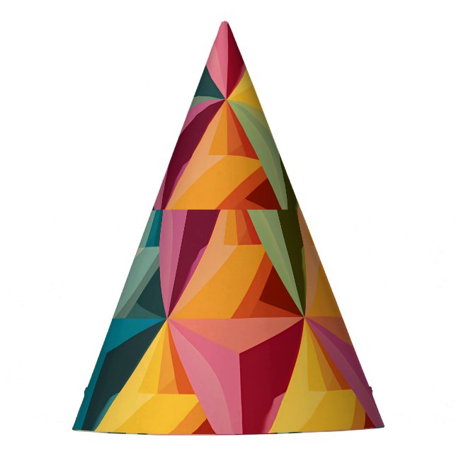 Gorro De Fiesta Patrón geométrico de triángulo audaz (Anverso)