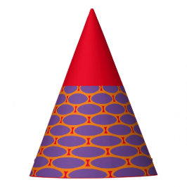 Gorro De Fiesta Patrón geométrico retro púrpura Naranja rojo con m