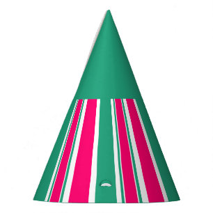 Gorro De Fiesta Patrón horizontal rayado rojo-verde
