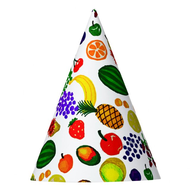 Gorro De Fiesta Patrón Medley de frutas dibujado a mano (Anverso)