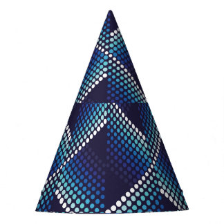 Gorro De Fiesta Patrón ondulado geométrico de tonos azules