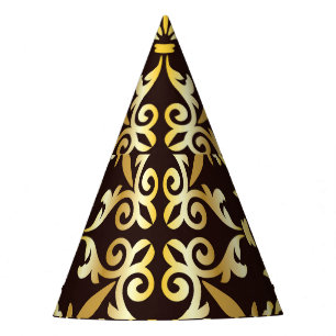 Gorro De Fiesta Patrón sin foco del barroco dorado negro