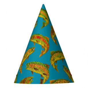Gorro De Fiesta Patrón sin problemas de la trucha arco iris de ho